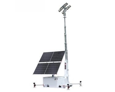 Solar Lighting Tower Skid Mounted 2 Rotating Panels 4 x 150Watt Lithium Batteries