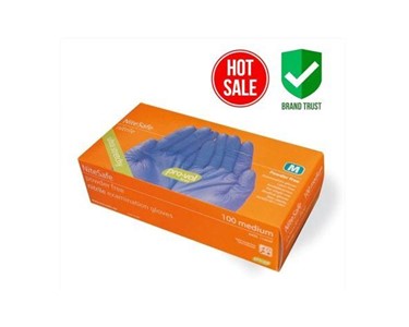 Premium Nitrile Powder Free Examination Gloves box of 100