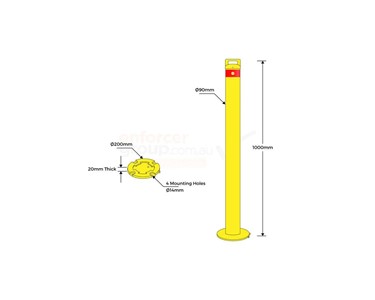 Bollard Removable 90mm Surface Mount | B90-SM-REM-Y