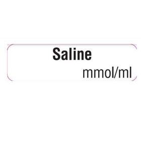 Drug Identification Label - White | Saline mmol/ ml