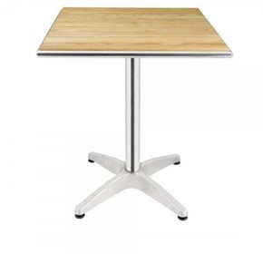 Indoor & Outdoor Table | 600 Mm Cafe Table Ash Aluminium Square