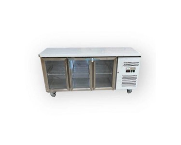 Stainless Steel Triple Glass Door Under Bench Fridge