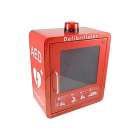 AED Wall Cabinet with Audio Alarm & Strobe Light – Red
