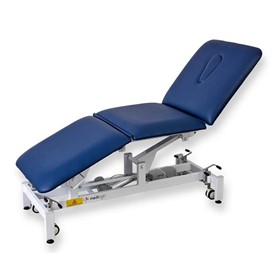 Deluxe 3 Section Electric Hi Lo Treatment Couch Navy Blue
