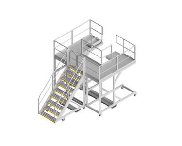 OEM Group - Strut Safety Access Platform with Forklift Pockets & Flip‑Up Deck