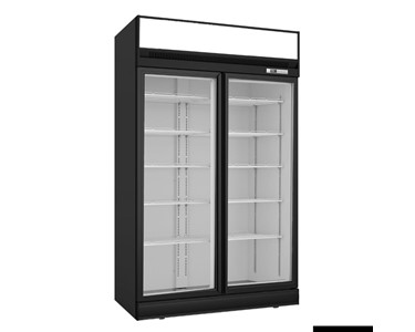Thermaster - Black Upright Double Glass Door Freezer - LG-1006DF