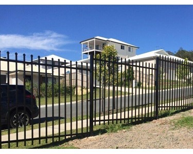 2.1m high x 2.4m Steel Security Fence Panel, Powder Coated Black
