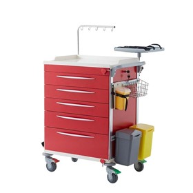 Emergency Trolley | Red | 5 Drawer with Accessories
