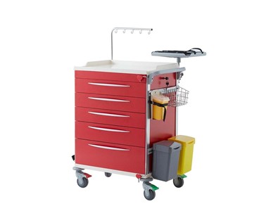 Braun - Emergency Trolley | Red | 5 Drawer with Accessories