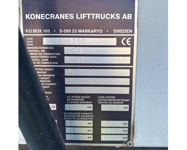 Konecranes - Used 10T Reach Stacker - SMV 108 TB6