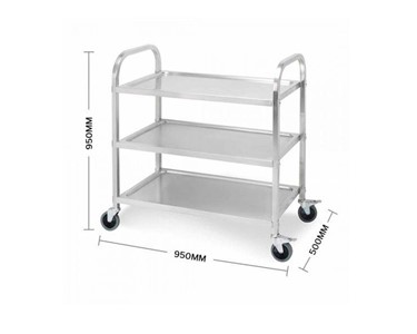 SOGA - 3 Tier Stainless Steel Trolley Cart Large 950 W X 500 D X 950 H