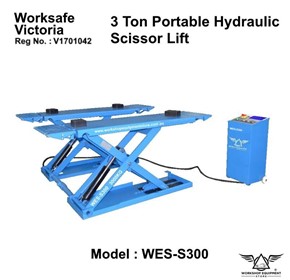 3 Ton Portable Hydraulic Scissor Lift Car Hoist | WES-S300