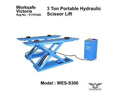 3 Ton Portable Hydraulic Scissor Lift Car Hoist | WES-S300