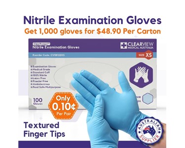 Clearview Medical Australia - Nitrile Gloves Blue - Extra Small