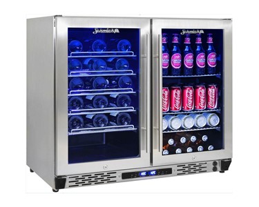 Schmick - Stainless Steel Twin Zone Beer And Wine Bar Fridge | JC190-GG