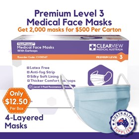Face Masks - Level 3 Premium (4 Layers)