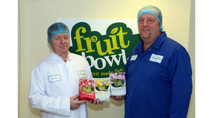 Stream Foods fruit snacks, Andy Spall (left) and colleague with product