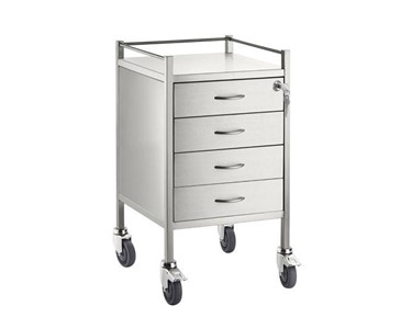 Torstar - Stainless Steel Trolley Four Drawer With Top Locking Drawer
