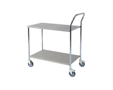 Verdex - 2 Tier Flat Deck Trolley (Stainless Shelves)