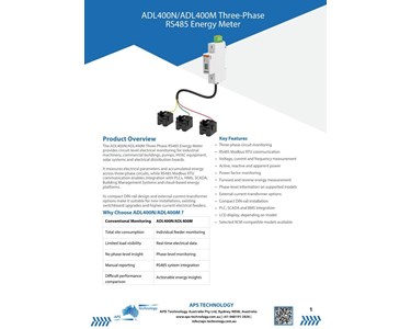 Three-Phase RS485 Energy Meter - ADL400N/ADL400M Three-Phase RS485 Energy Meter