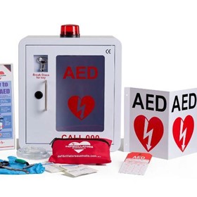 Lockable M2B AED Defibrillator Indoor Cabinet with Alarm and Strobe