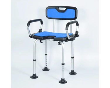 Shower Chair With Padded Soft Seat & Backrest 136kg Black