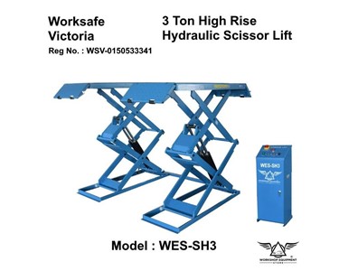 3 Ton High Rise Hydraulic Scissor Lift Car Hoist | WES-SH3