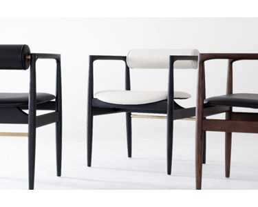 benssur - Dining Chair - The Quokka Black Finish & White Leather Seat