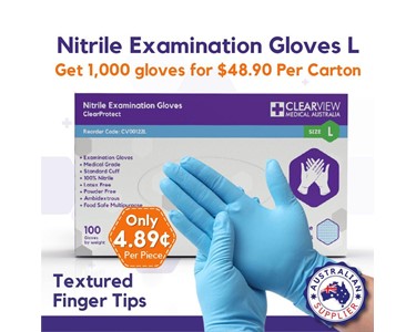 Clearview Medical Australia - Nitrile Gloves Blue -  Large