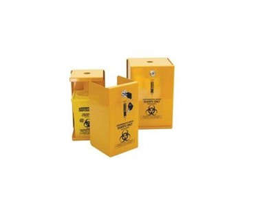 Sharps Metal Safe, 5L, Yellow Armour, 2 Square 5L Plastic co