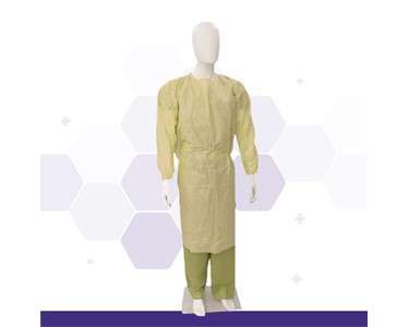 Clearview Medical Australia -  SMS Isolation Gowns with Knitted Cuffs Yellow (Medium or Large)