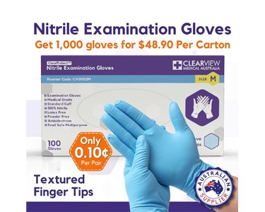 Clearview Medical Australia - Nitrile Gloves Blue - Medium