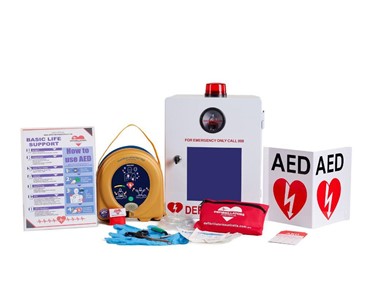 HeartSine - 500P Semi-Automatic Indoor Lockable Defibrillator Wall Cabinet Bundle