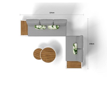 Royalle - Outdoor Teak Platform Lounge Setting | Aspen 5 Seater 