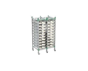 H-H Flexshelf - Hospital Modular Shelving Trolley Wire Shelf  | Double A List Trolley 