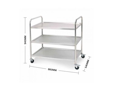 SOGA - 3 Tier Stainless Steel Trolley Cart Large 860 W X 540 D X 940 H 