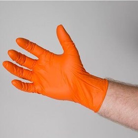 Premium Nitrile Gloves, Powder Free, Orange, Micro Textured