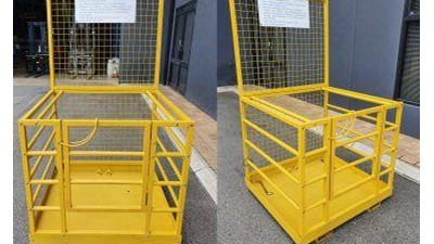 A forklift man cage is used to provide a safe work platform to lift people up when performing tasks at high elevation