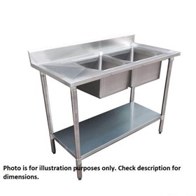 Stainless Steel Double Sink Benches 600mm Deep 1500-6-DSBR HY