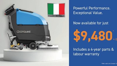 HDS50 Floor Scrubber Launches in Australia: Italian-Made, Built for Tough Commercial Cleaning