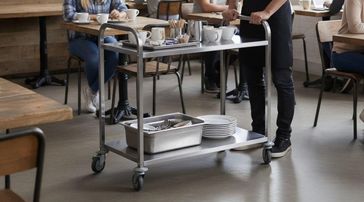 stainless steel service trolleys for back of house