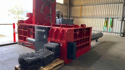 Mattress Springs Baler in Oregon: ENERPAT AMB-L2014-250 for Scrap Metal Recycling