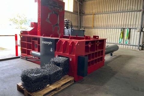 Mattress Springs Baler in Oregon: ENERPAT AMB-L2014-250 for Scrap Metal Recycling