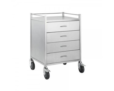 Select Patient Care - Instrument Trolley | Stainless Four Drawer Trolley