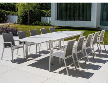 Royalle - Mona Ceramic Extension Table With Sevilla Padded Chairs