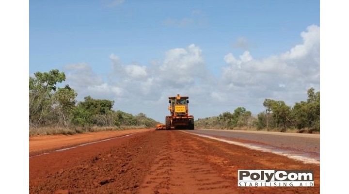 Road shoulder stabilising in WA - Australia.