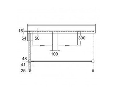 Mixrite - Double Left Stainless Sink 2400 W x 600 D with 150mm Splashback