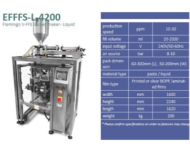 Flamingo - Flamingo V-FFS Sachet maker - Liquid Filling Machine