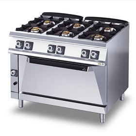 D76/10 CGGFL 6 Burner Gas Range with wide Static Oven