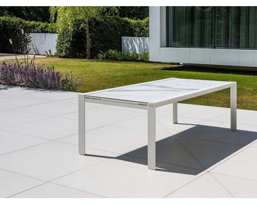 Jati Kebon - Mona Ceramic Extension Table With Sevilla Padded Dining Chairs